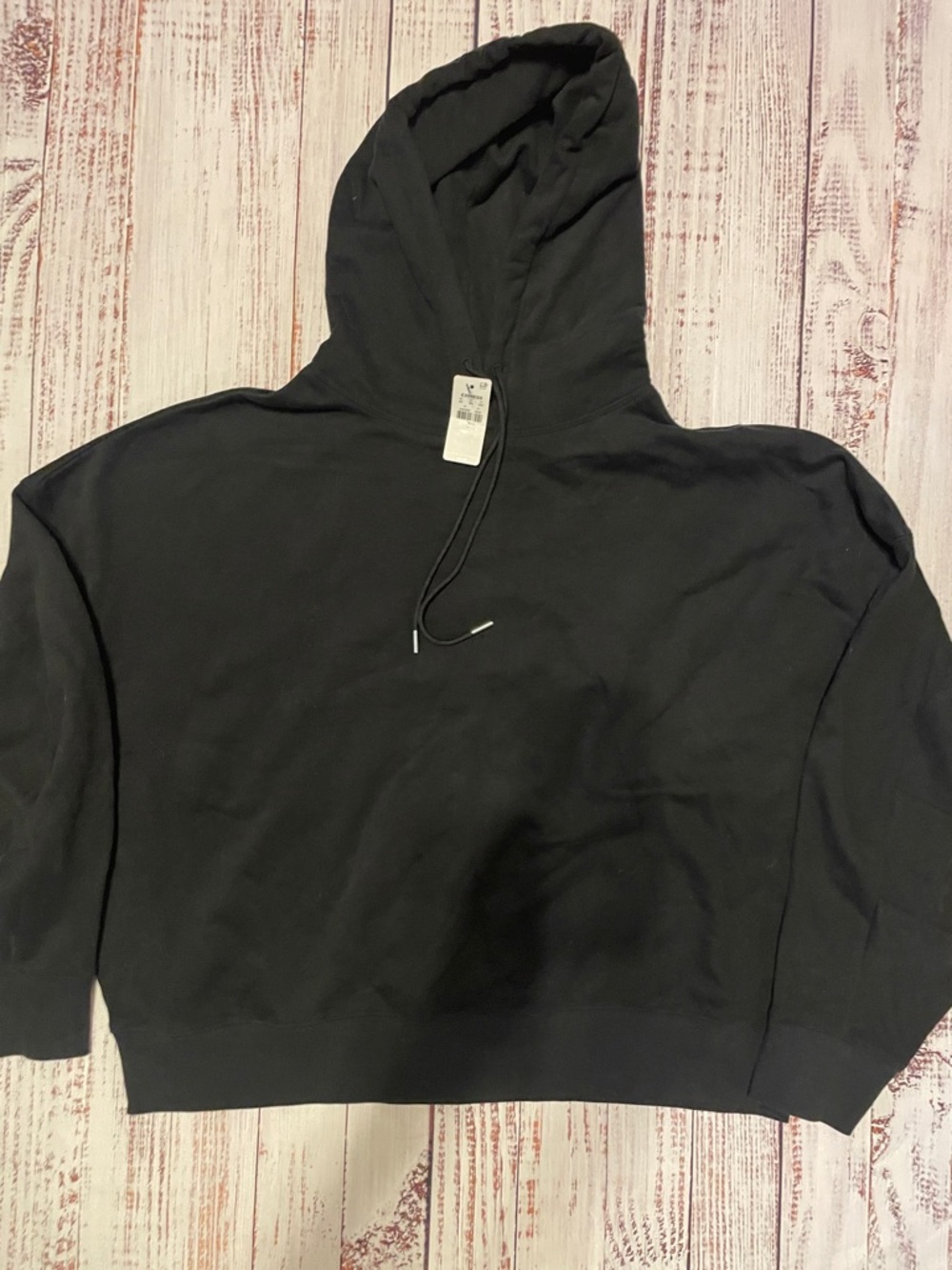 Express Black Hooded Pullover with Drawstring